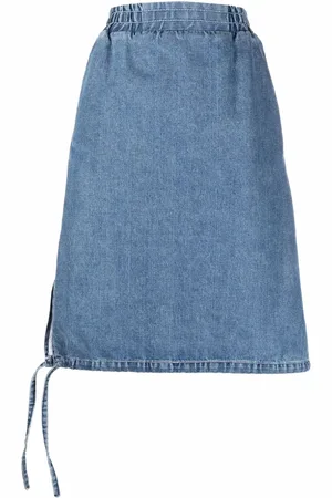 SUNNEI Side-tie detail denim skirt