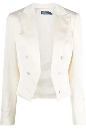 Ralph Lauren Satin-weave cropped blazer