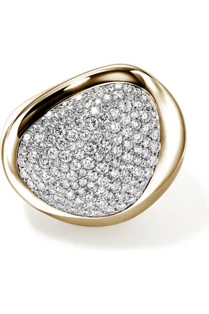 John Hardy 14kt yellow Pebble diamond ring