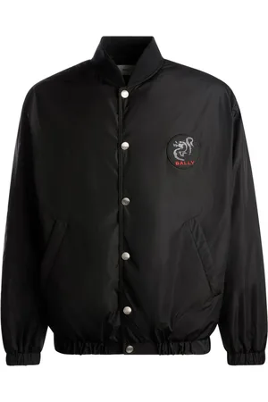 Bally Logo-appliqué panelled bomber jacket
