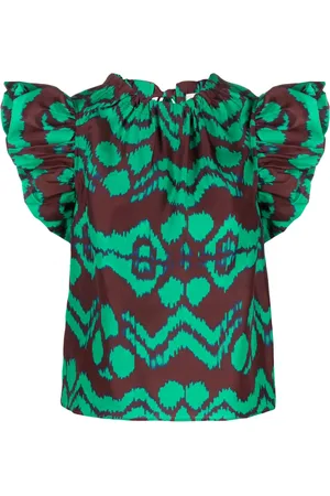 ULLA JOHNSON Iren abstract-pattern blouse