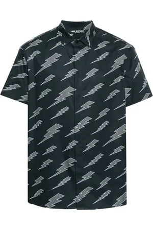 Neil Barrett Monogram-pattern short-sleeve shirt