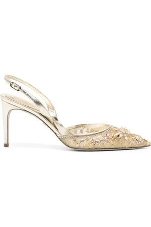 RENE CAOVILLA Crystal-embellished 80mm leather pumps