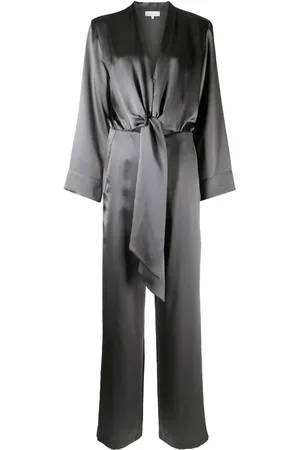 Michelle Mason Tie-front kimono jumpsuit