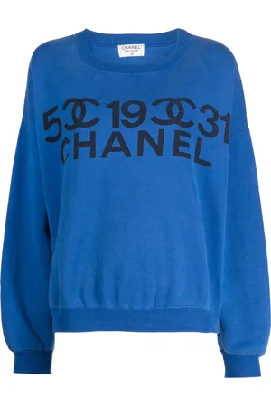 CHANEL 1990-2000s logo-print cotton sweatshirt