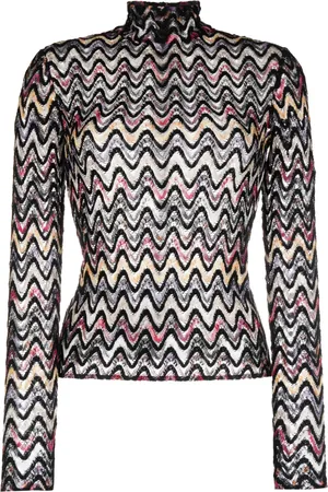 Missoni Zigzag woven-design high-neck top