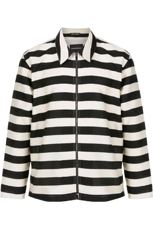Emporio Armani Striped zip-up shirt jacket