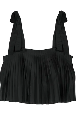 ULLA JOHNSON Pleated cropped tank top