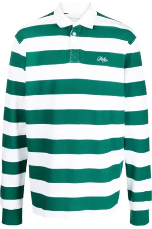 Drôle de Monsieur Stripe-print long-sleeved polo shirt