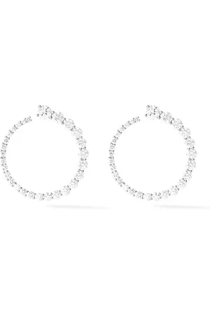 Melissa Kaye 18kt white gold and diamond Aria hoop earrings