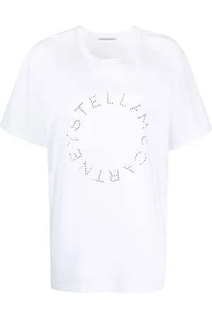 Stella McCartney Rhinestone-logo short-sleeved T-shirt