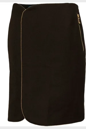 Kolor Contrast-trim wool skirt