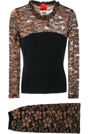 Christian Lacroix 1990s floral lace suit