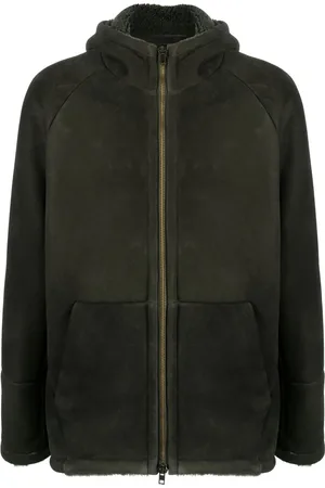 SALVATORE SANTORO Zip-up leather-shearling coat