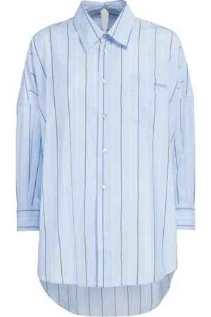 Marni Long-length striped cotton shirt