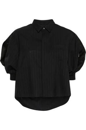 SACAI Pinstripe cropped shirt