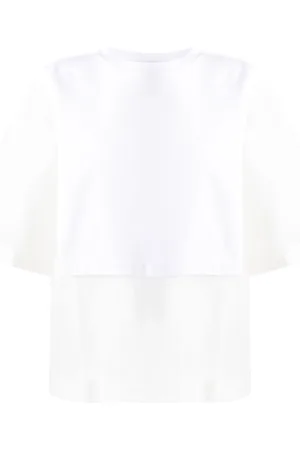 Fabiana Filippi Semi-sheer panelled cotton T-shirt