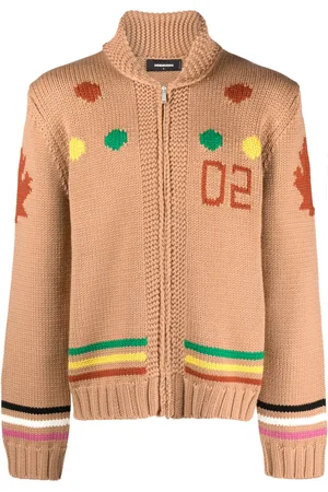 Dsquared2 Intarsia-knit zip-up cardigan