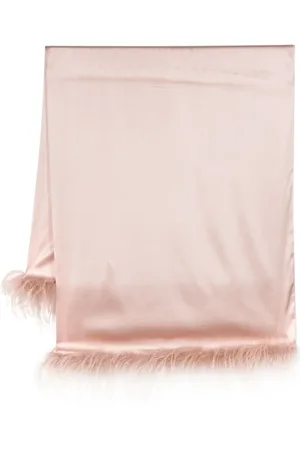 Styland Ostrich-feather satin scarf