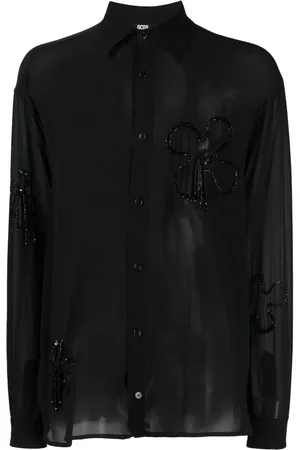GCDS Bead-embellished silk shirt