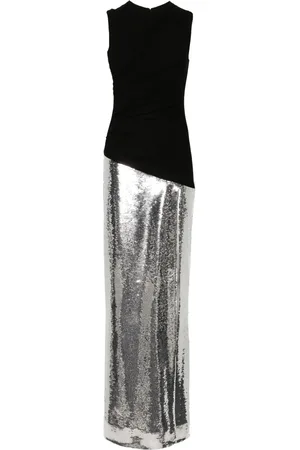 Monot Sequinned asymmetric gown