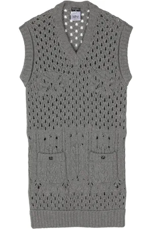 CHANEL 2006 open-knit sleeveless minidress