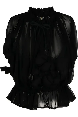 Comme des Garçons Bow-detail semi-sheer blouse