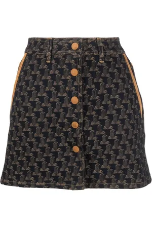 Lanvin Logo-jacquard denim skirt