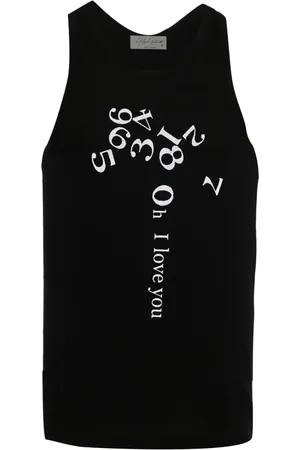 YOHJI YAMAMOTO Numbers-print cotton tank top