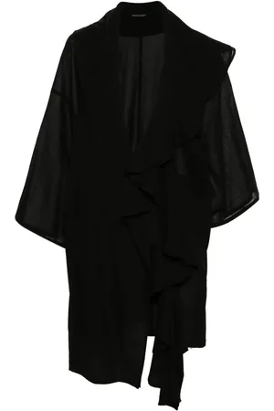 YOHJI YAMAMOTO Textured draped midi coat