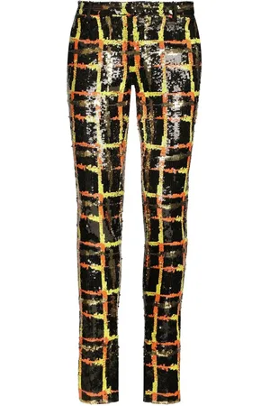 Dolce & Gabbana Sequin-embellished checked trousers