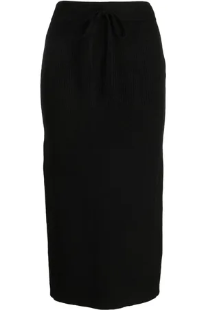 Chocoolate Logo-embroidered ribbed midi skirt