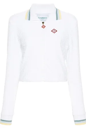 Casablanca Towelling-finish cropped bomber jacket