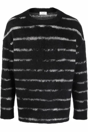 Saint Laurent Stripe pattern fuzzy sweater