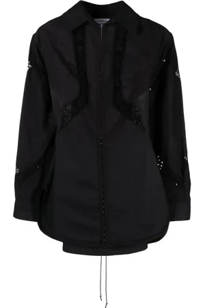 Marine Serre Lace-detail shirt dress