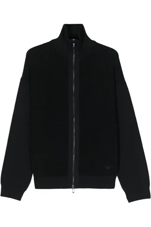 Emporio Armani Zip-up open-knit cardigan