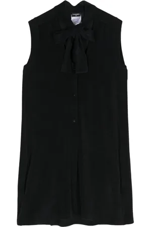 CHANEL 2007 pussy-bow sleeveless minidress