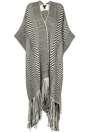 Voz Chevron fringed knitted duster