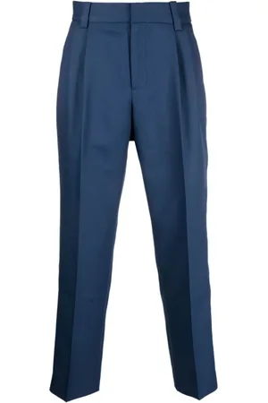 Viktor & Rolf Embroidered-logo cropped trousers
