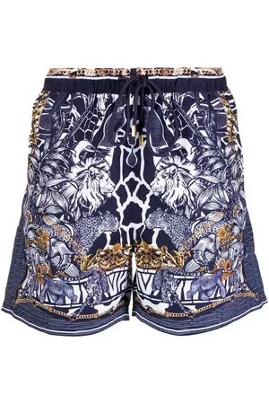 Camilla Graphic-print elasticated swim shorts