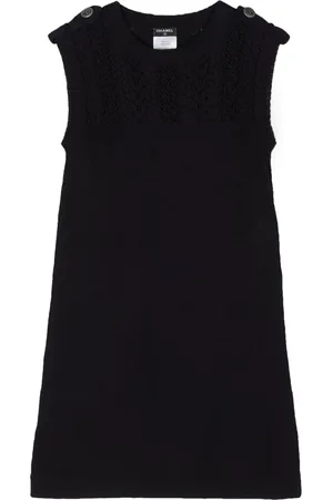 CHANEL 2000s sleeveless tweed minidress