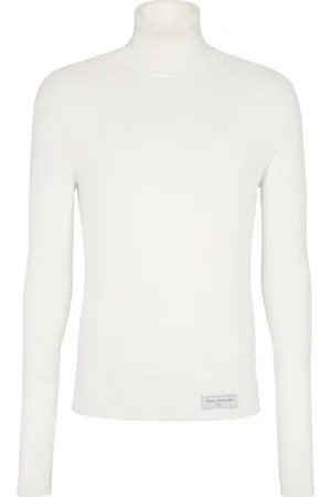 Balmain Logo-patch ribbed-knit jumper