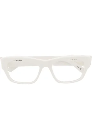 Balenciaga Logo-print rectangle-frame glasses