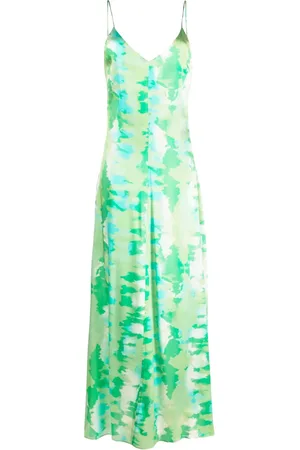 Ganni Watercolour-print slip dress