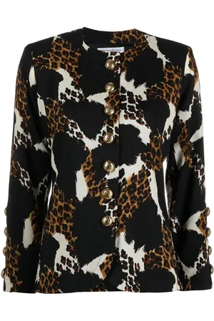 Saint Laurent 1980s animal-print single-breasted jacket