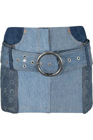 Marine Serre Denim mini skirt