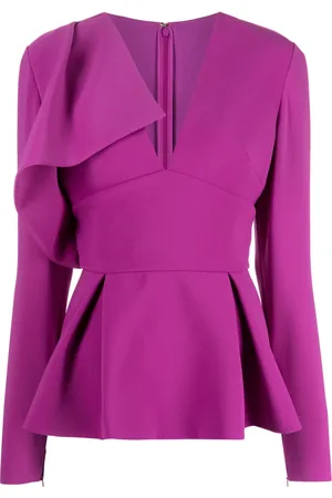 Elie saab Draped silk peplum top