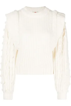 Farm Rio Braided-detail chunky-knit jumper