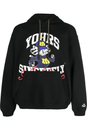 Msgm Graphic-print cotton hoodie