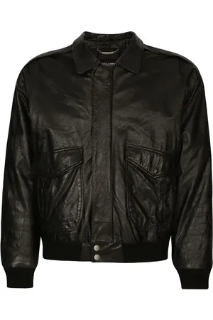 Dolce & Gabbana Logo-tag leather jacket